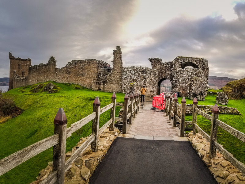 Approaching the entrance to the castle ruins