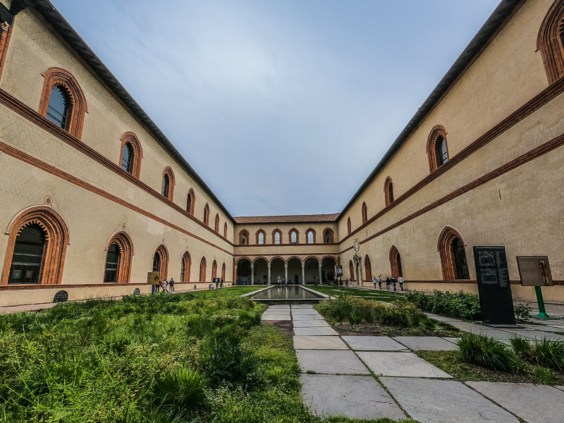 Inside square of the castle Sfrozesco