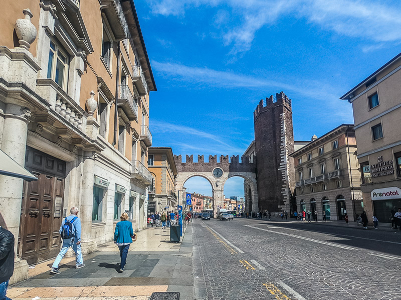 Entrance to the city approaching Piazza Bra