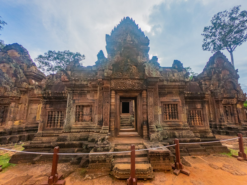 Detailed and well preserved temple carvings