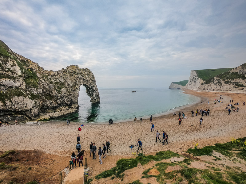 The limestone arch walking down to the beach