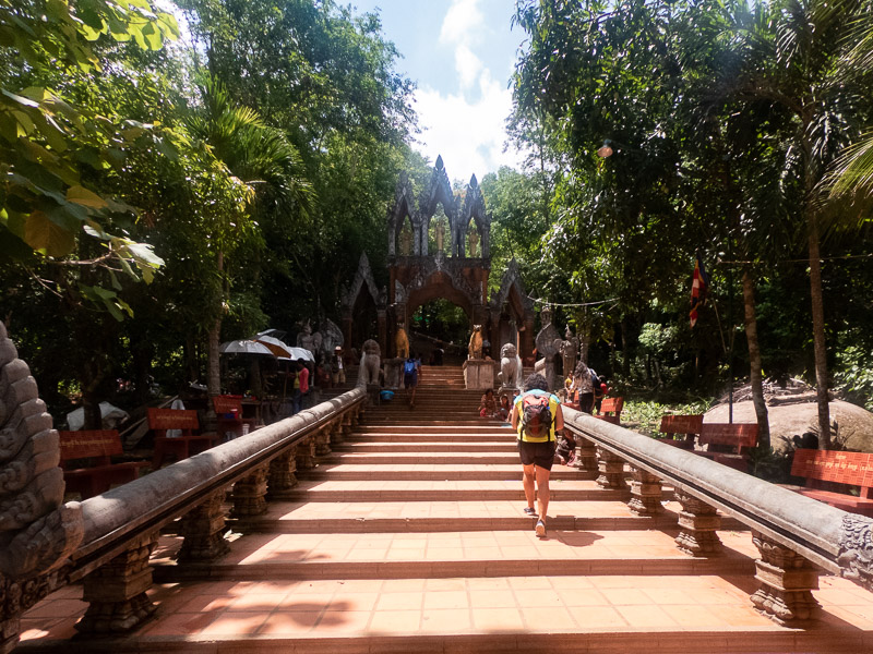 The steps up to the temple