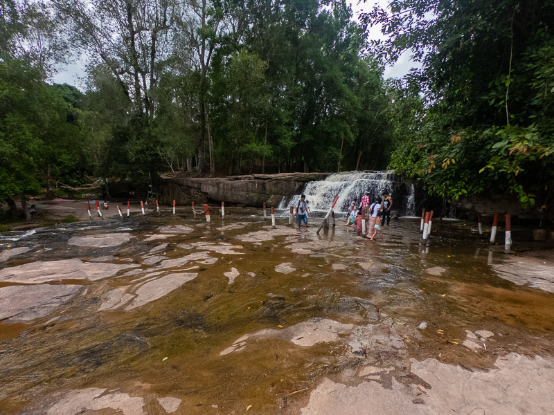 The top of the waterfall next to the market