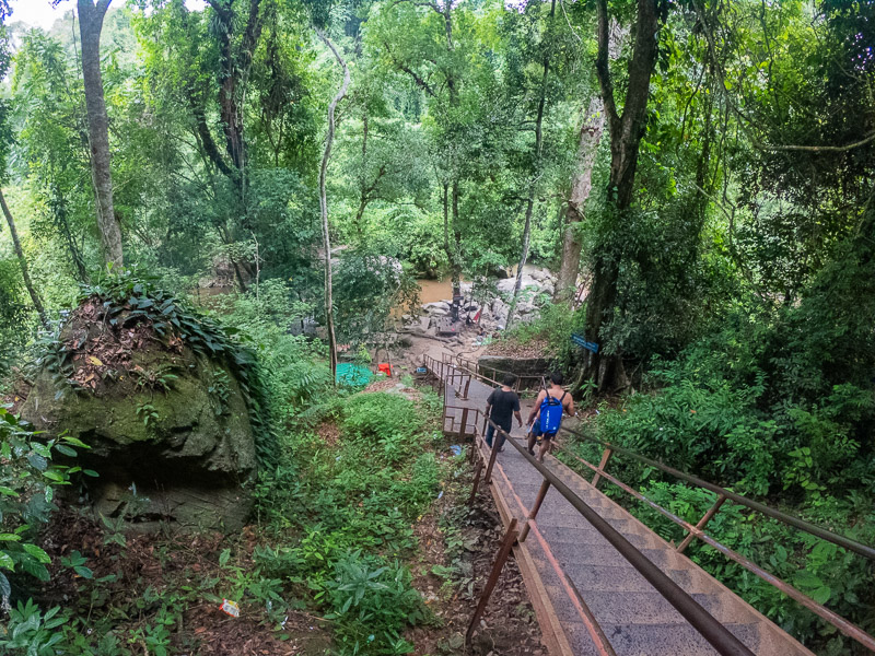 The trail down to the waterfall