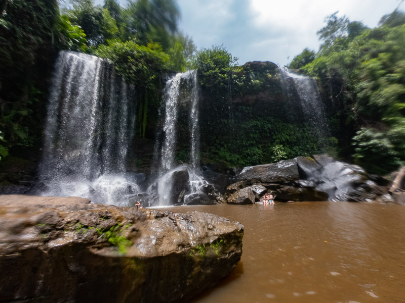 The waterfall from one of the boulders