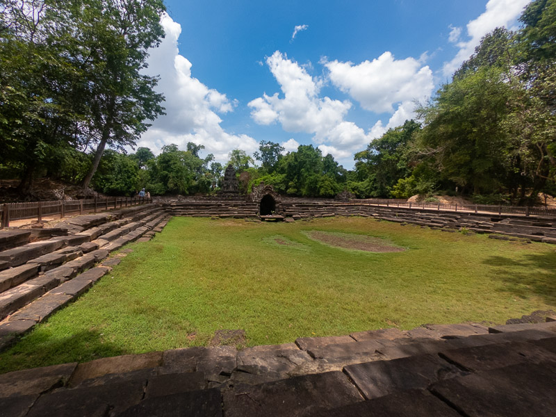 Dry pond at the temple