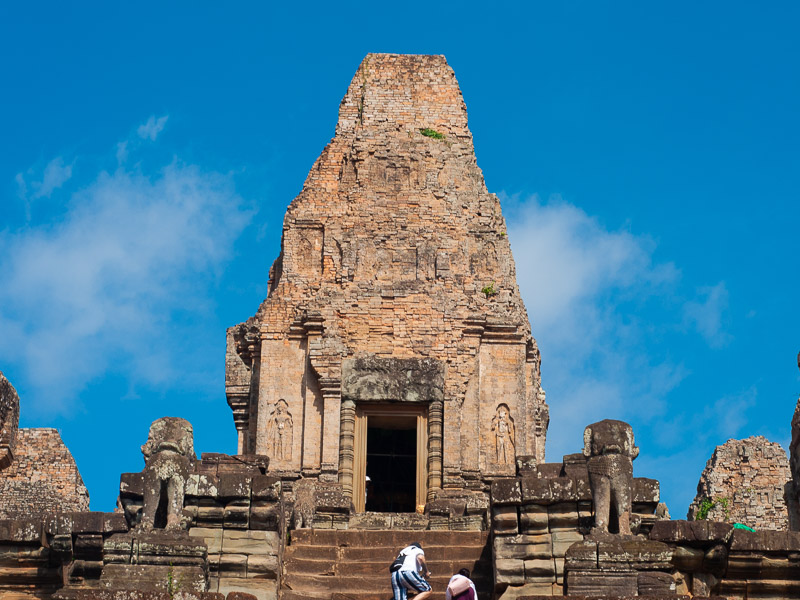 Close up of a temple tower