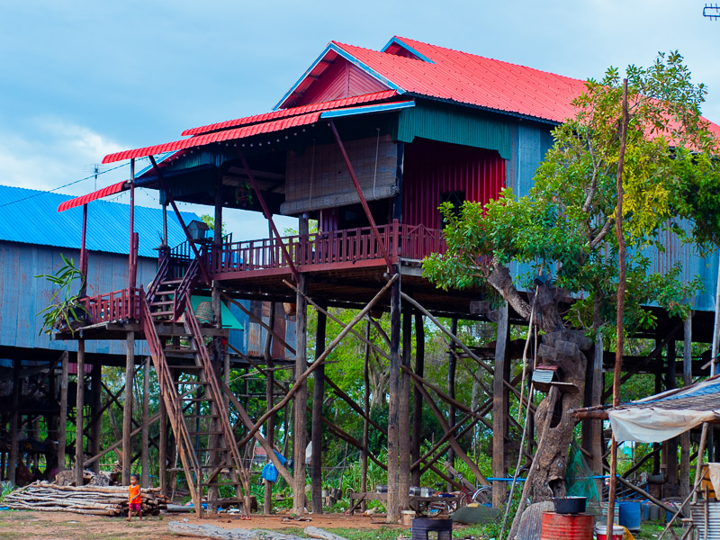 A village house on high stilts