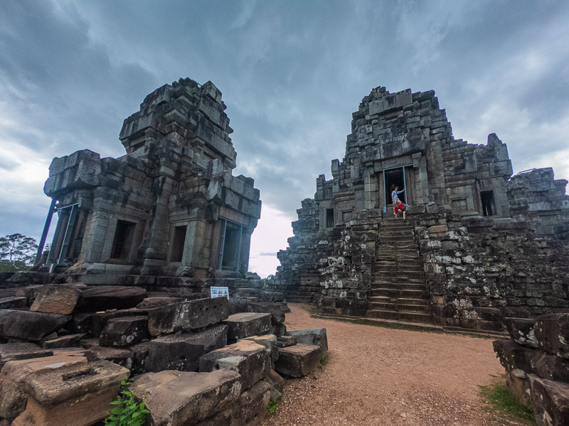 The towers at the top of the temple