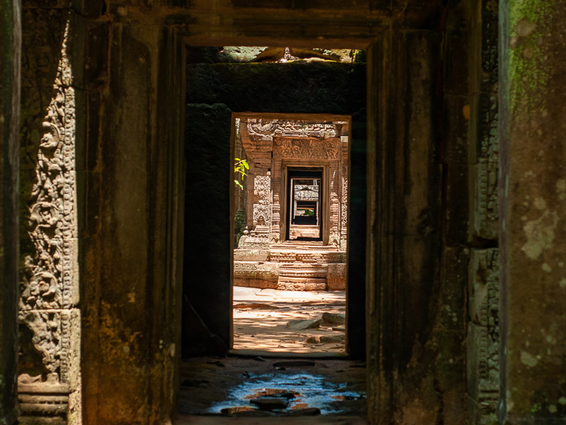 Long corridors inside the temple