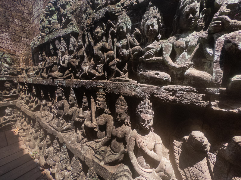 Carved stonework in the passageways of the terrace