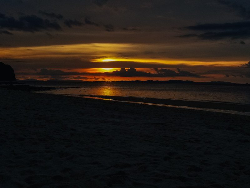 The start of the sunset from the beach