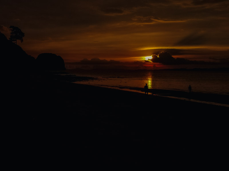 The start of the sunset from the beach