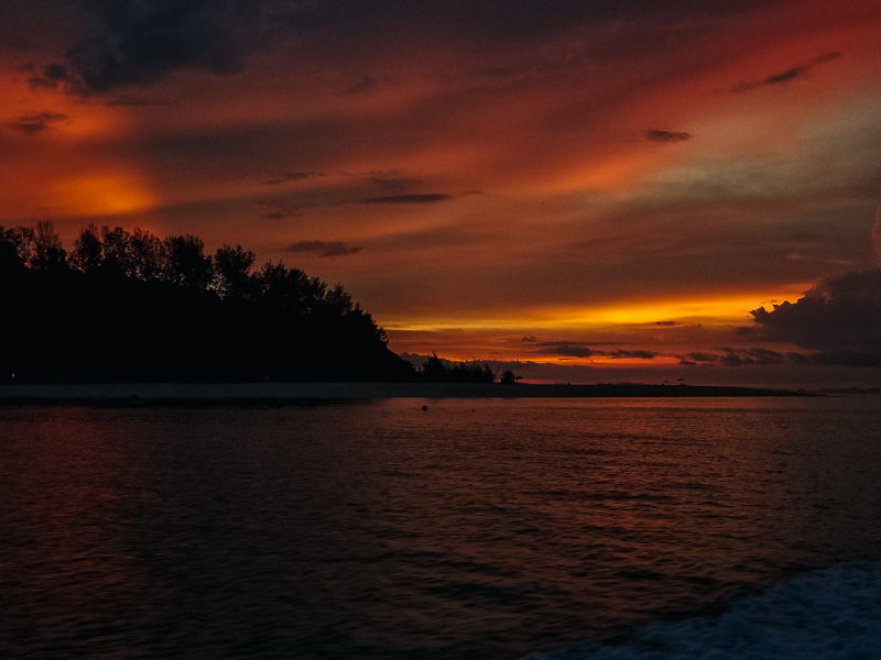 View from the boat at sea