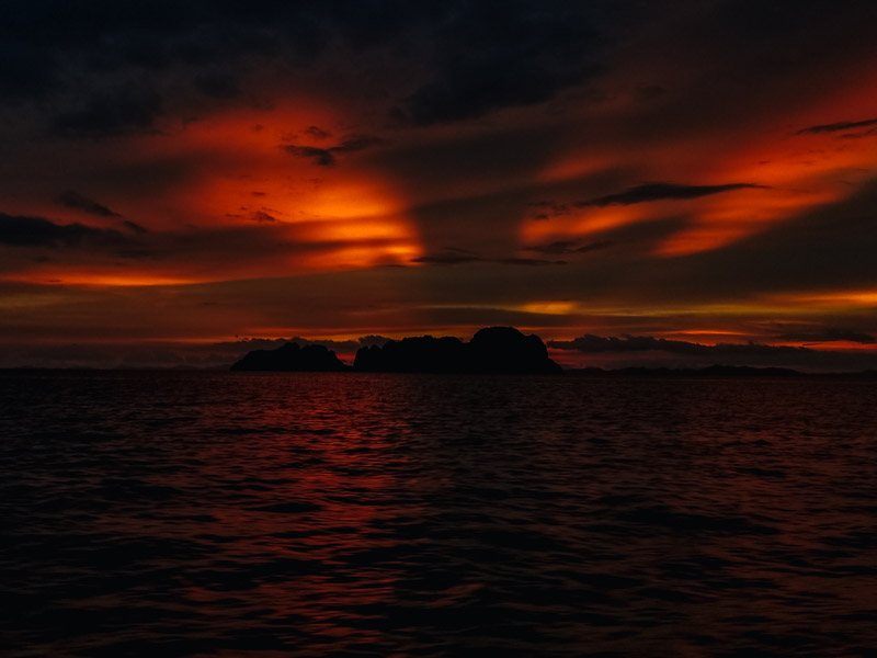 View from the boat at sea