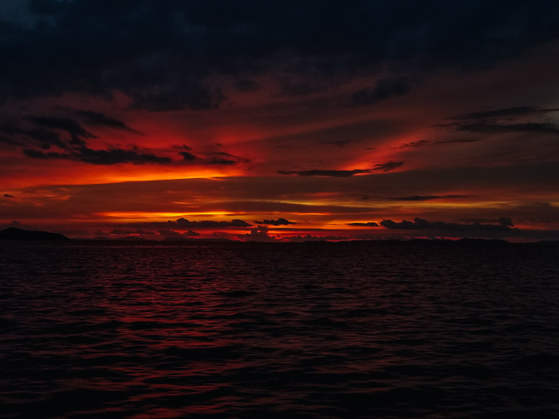 View from the boat at sea