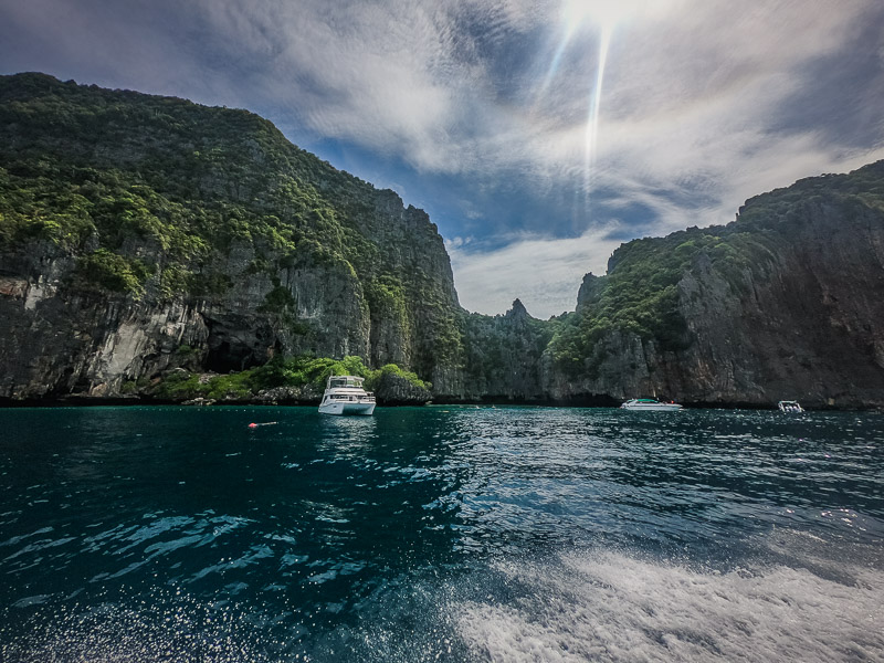 Passing by the bay on north side of Phi Phi Leh