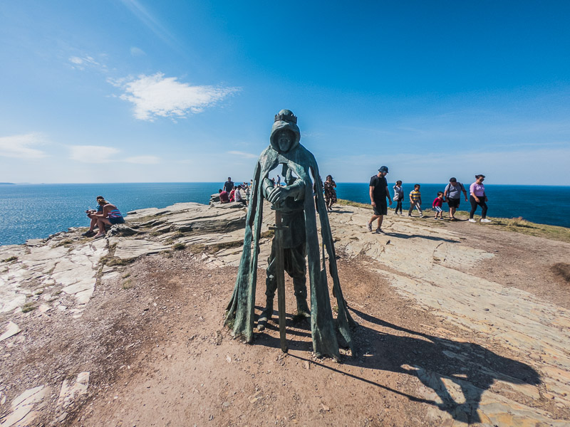 Gallos sculpture at the end of the headland island