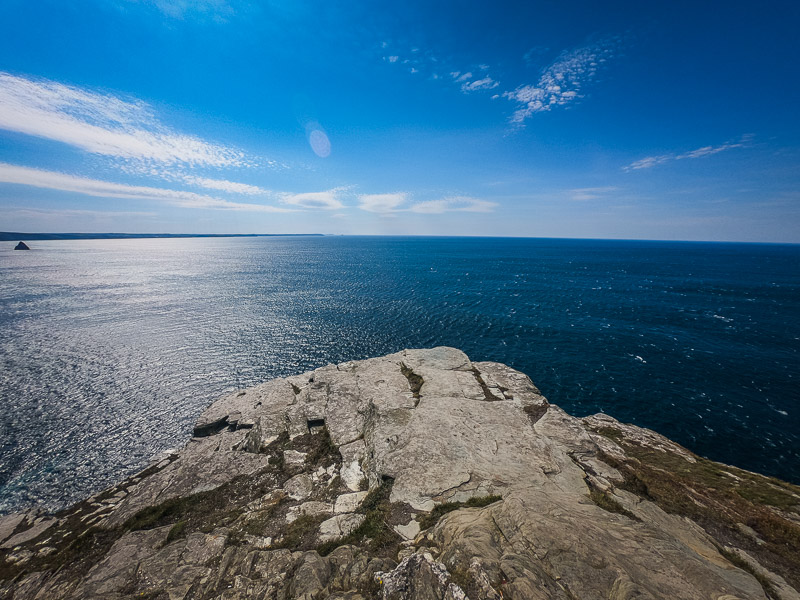 View of the sea from the end of the headland island