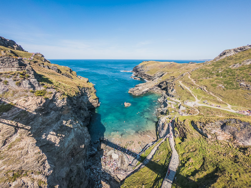 View of the beach and sea from the bridge