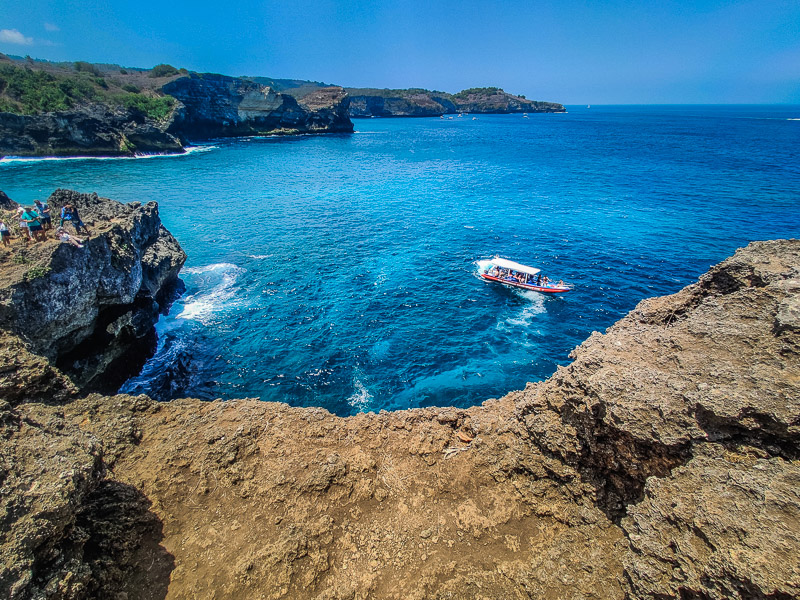 View of the sea from the cliff side