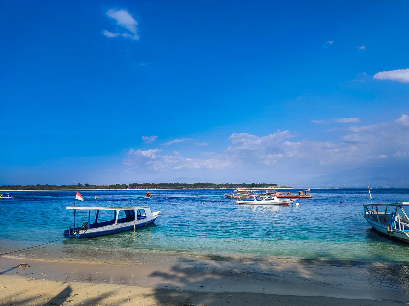 View of the sea and Gili Meno