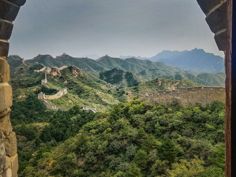 Landscape of the mountains and the wall