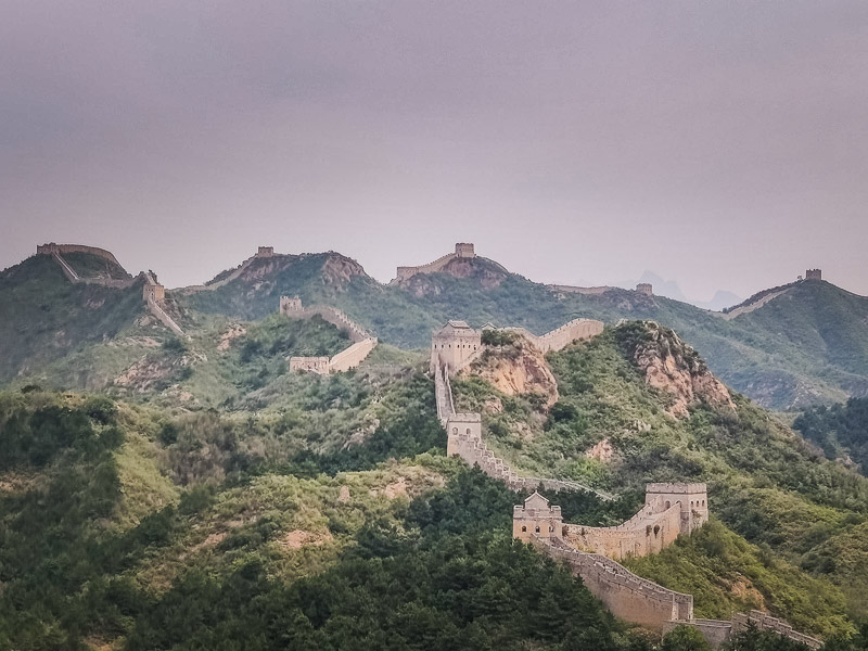 The wall winding up and down the mountains