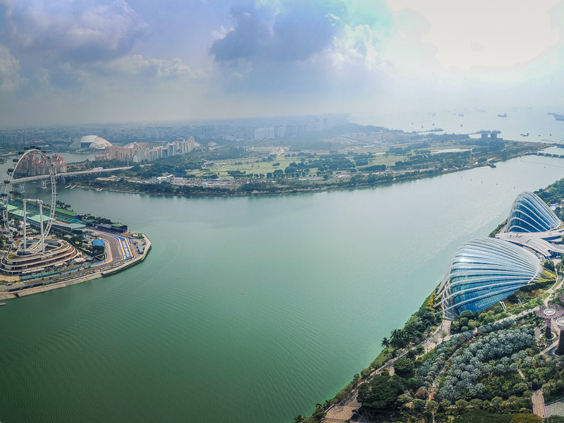 View of the Gardens by the Bay from the observation deck