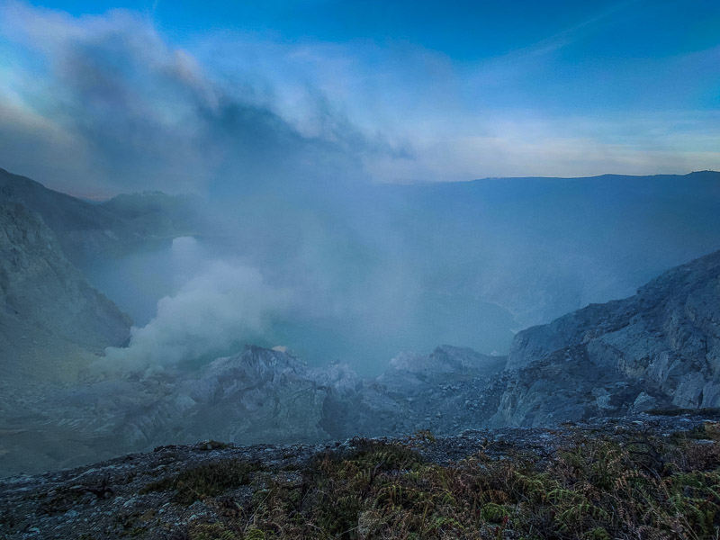 View of the lake in the crater