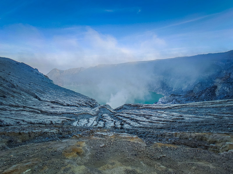 View of the lake in the crater