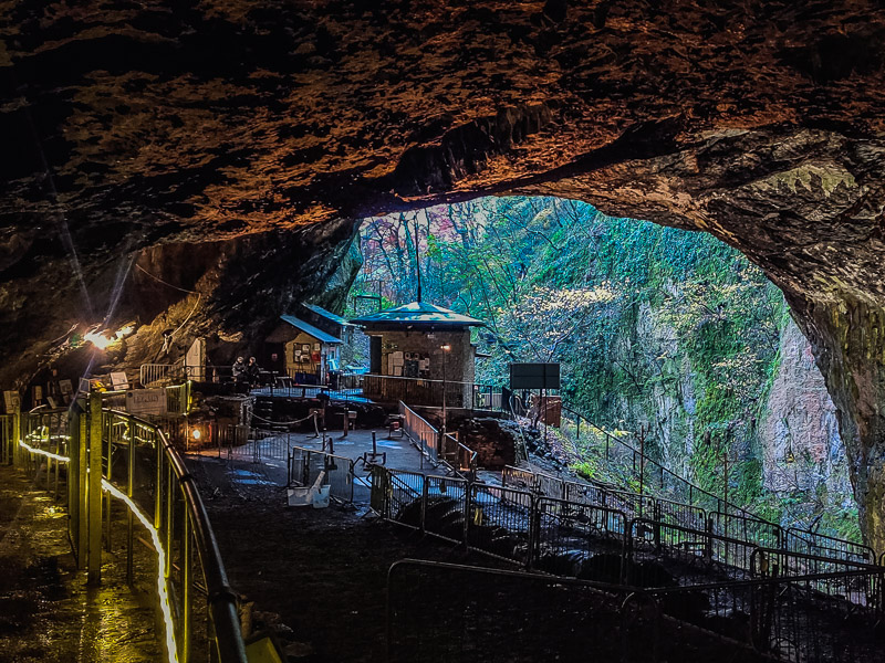 Looking of from the cave entrance