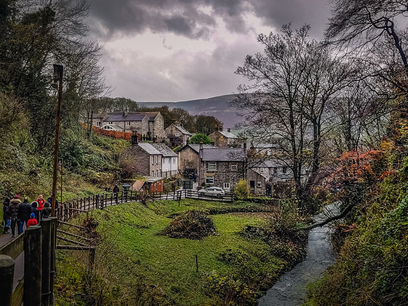 The town from the cave entrance