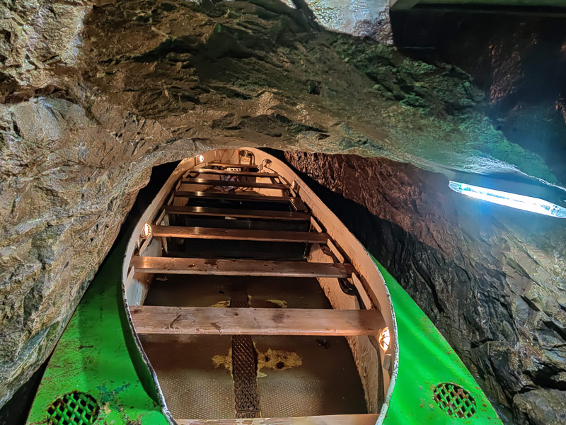 Boat used for the tour which just about fits in the underground river