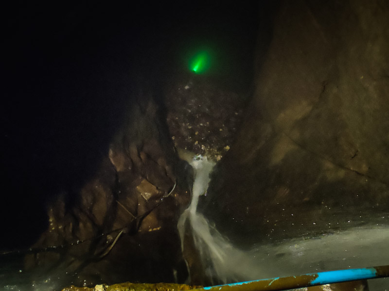 Looking down at the waterfall