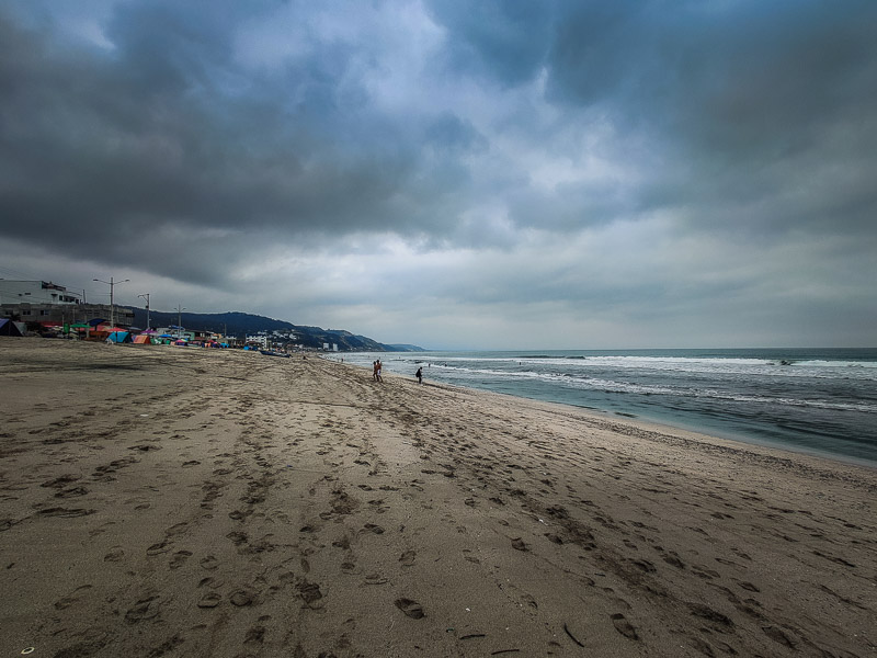 The sandy beach in the morning