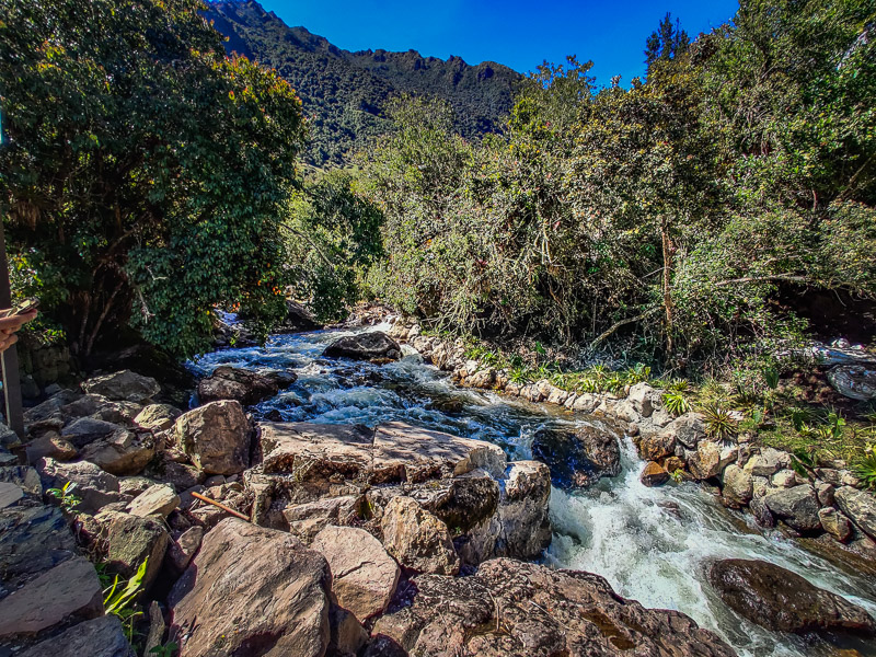 River next to the pools