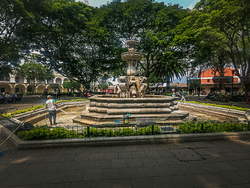 Fountain in the central plaza