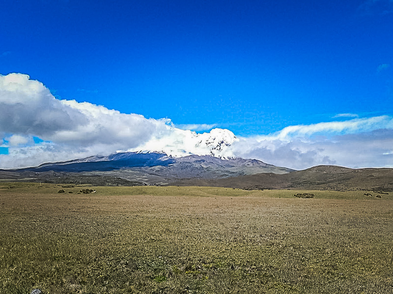 Clouds clearing up revealing the Volcano