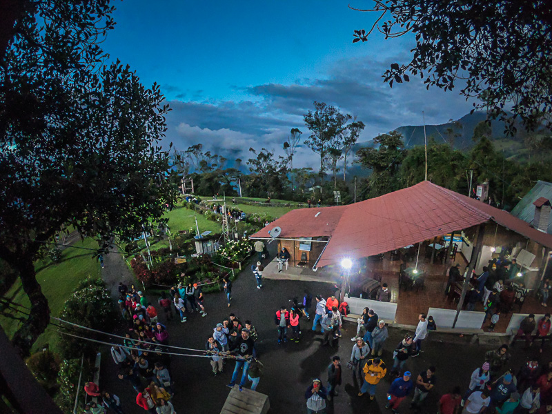 People queuing for the swing