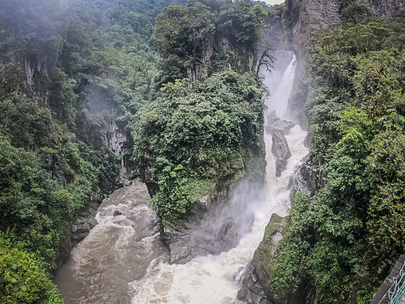 The waterfall from the bridge