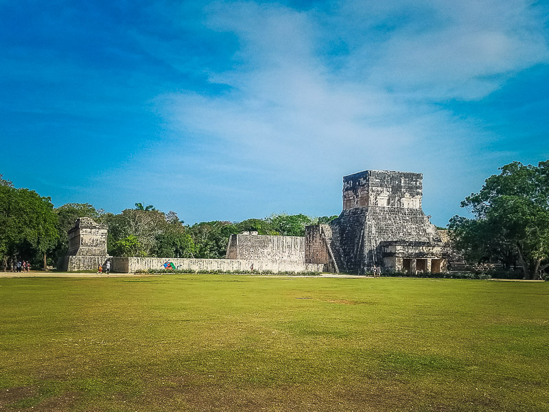 Walking up to the ceremonial ball court