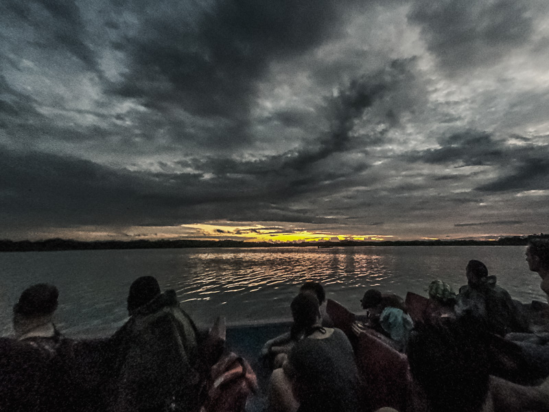 Catching the rest of the sunset from the motor canoe