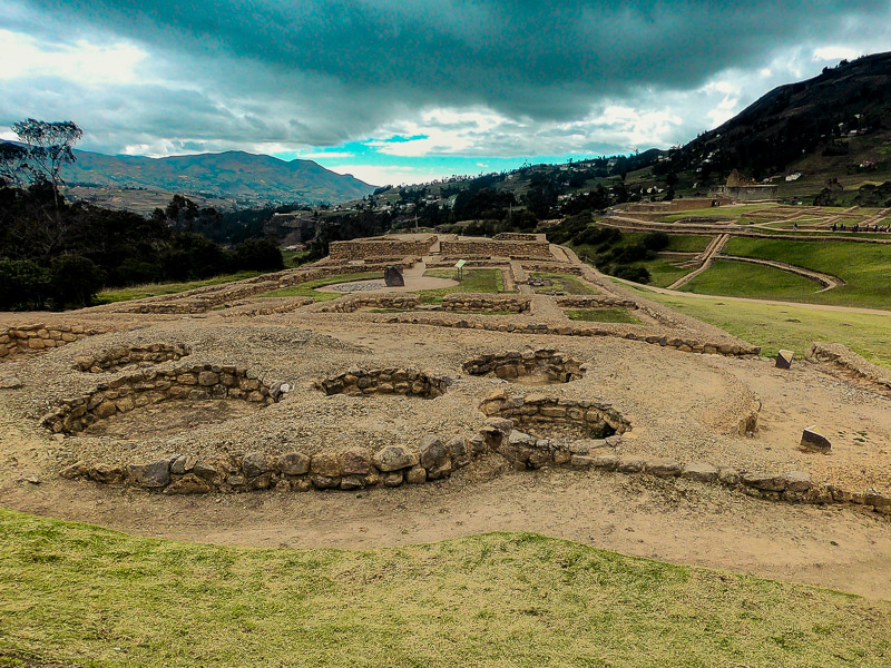 Circular holes which the Cañari used for storing grains