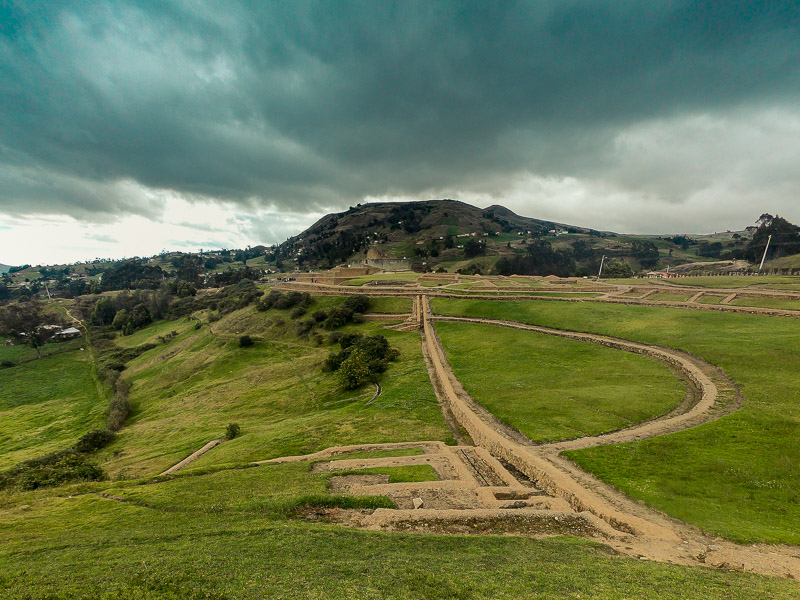 Platformed terrain where crops were grown