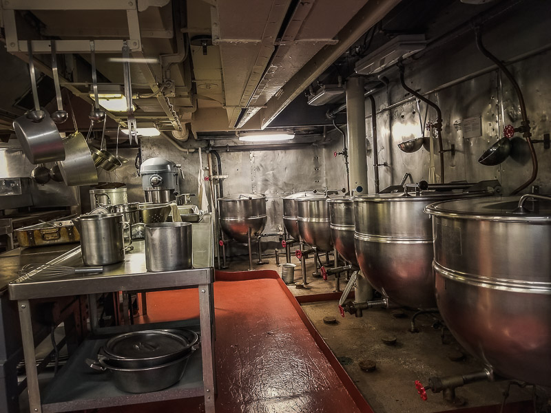 The kitchen in next to the mess hall