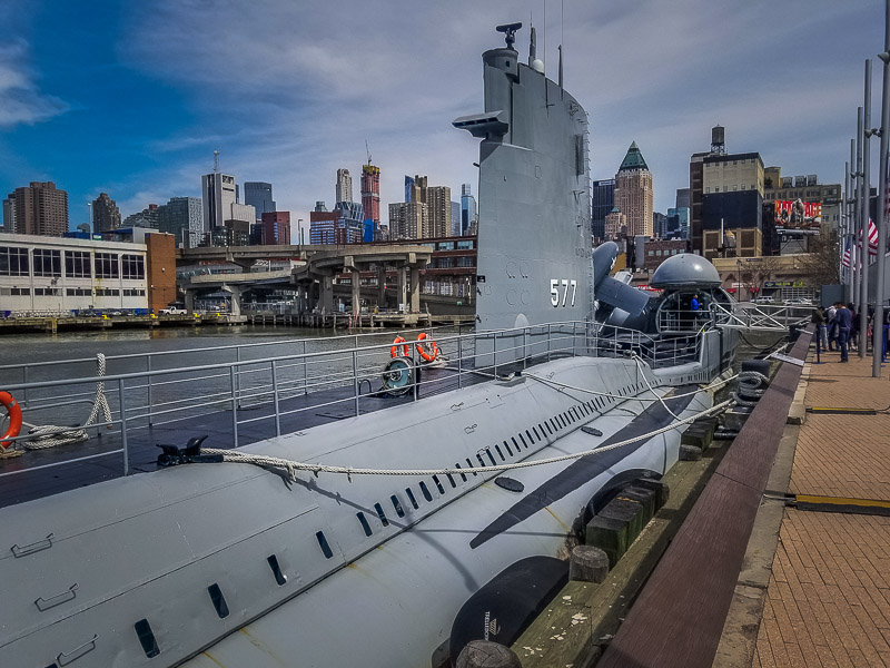 Walking up to the submarine