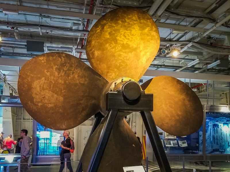 Large propeller which was used in the aircraft carrier