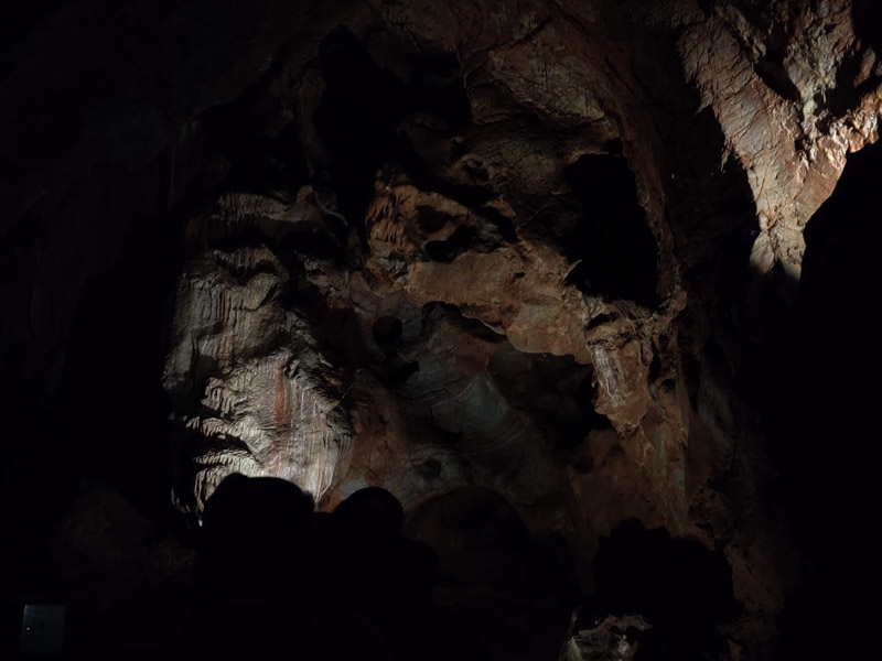 Chamber with an outline of a face in the cave walls