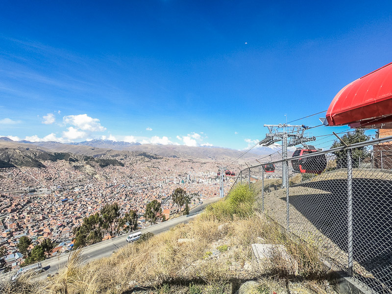 From from the cable car station at El Alto